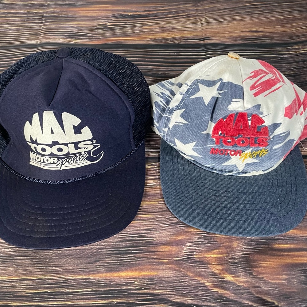 Vintage 90s Mac Tools Trucker Caps Snapback Hats Lot of 2